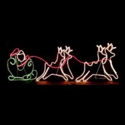 Christmas Santa Sleigh With 4 Reindeer Xmas Light Display Outdoor Decoration -Christmas Lights Store 258779 2143225 F