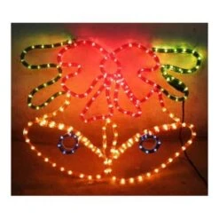 Christmas Bell Rope Light Display With Ribbon Bow Xmas String Lights Decoration -Christmas Lights Store 258789 2143449 F