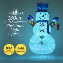 3D Christmas Snowman Light Xmas Holiday Decorations RGB LED Lighted Outdoor Ornaments 180CM With Remote Control