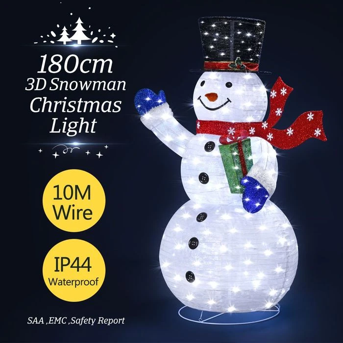 LED Snowman Outdoor Christmas Light Xmas Fairy Decoration 180cm Tall 7 LED Snowman Outdoor Christmas Light Xmas Fairy Decoration 180cm Tall - Image 7