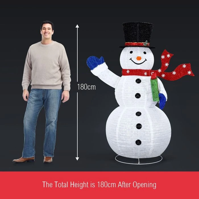 LED Snowman Outdoor Christmas Light Xmas Fairy Decoration 180cm Tall 3 LED Snowman Outdoor Christmas Light Xmas Fairy Decoration 180cm Tall - Image 3