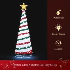 180CM Christmas Tree 3D Ribbon Xmas 200 LED Light Decorations Ornaments Indoor Outdoor 24 180CM Christmas Tree 3D Ribbon Xmas 200 LED Light Decorations Ornaments Indoor Outdoor -Christmas Lights Store 258807 2143279 HD
