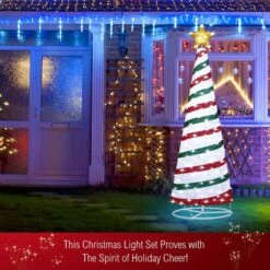 180CM Christmas Tree 3D Ribbon Xmas 200 LED Light Decorations Ornaments Indoor Outdoor 23 180CM Christmas Tree 3D Ribbon Xmas 200 LED Light Decorations Ornaments Indoor Outdoor -Christmas Lights Store 258807 2143281 HD