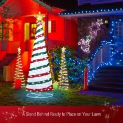 180CM Christmas Tree 3D Ribbon Xmas 200 LED Light Decorations Ornaments Indoor Outdoor 21 180CM Christmas Tree 3D Ribbon Xmas 200 LED Light Decorations Ornaments Indoor Outdoor -Christmas Lights Store 258807 2143285 HD
