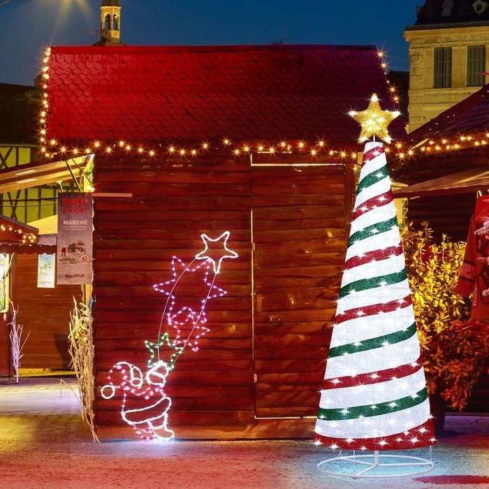 180CM Christmas Tree 3D Ribbon Xmas 200 LED Light Decorations Ornaments Indoor Outdoor 3 180CM Christmas Tree 3D Ribbon Xmas 200 LED Light Decorations Ornaments Indoor Outdoor - Image 3