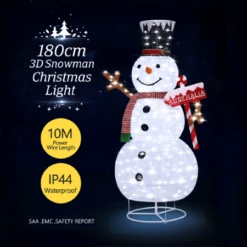 180CM 3D Christmas Snowman 200 LED Light Outdoor Xmas Decorations Ornaments -Christmas Lights Store 258811 2143379 F