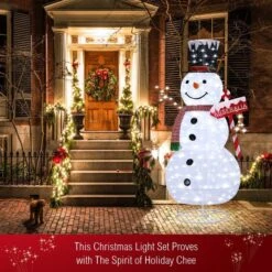 180CM 3D Christmas Snowman 200 LED Light Outdoor Xmas Decorations Ornaments -Christmas Lights Store 258811 2143385 HD