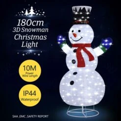 3D Christmas Snowman Light Xmas LED Lighted Holiday Ornaments Outdoor Decorations 180CM -Christmas Lights Store 258813 2143141 HD