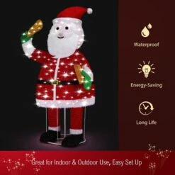 Christmas LED Santa Claus Light Decoration 180cm Tall Lighted Figure Outdoor Display -Christmas Lights Store 258815 2143479 HD