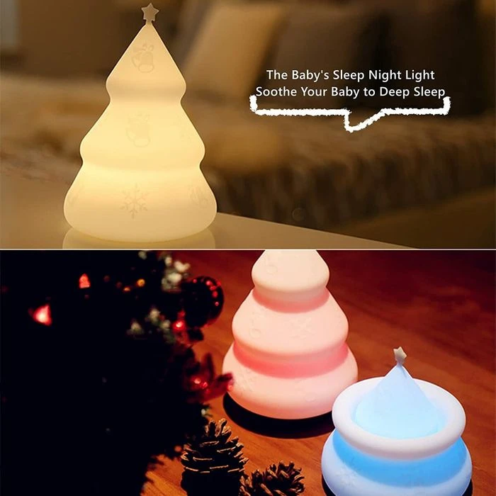 Children's Room Night Light Christmas Tree Lamp With 7 LED Color-changing Rechargeable Lamp Portable Silicone Night Light Christmas Birthday Gift 4 Children's Room Night Light Christmas Tree Lamp With 7 LED Color-changing Rechargeable Lamp Portable Silicone Night Light Christmas Birthday Gift - Image 4