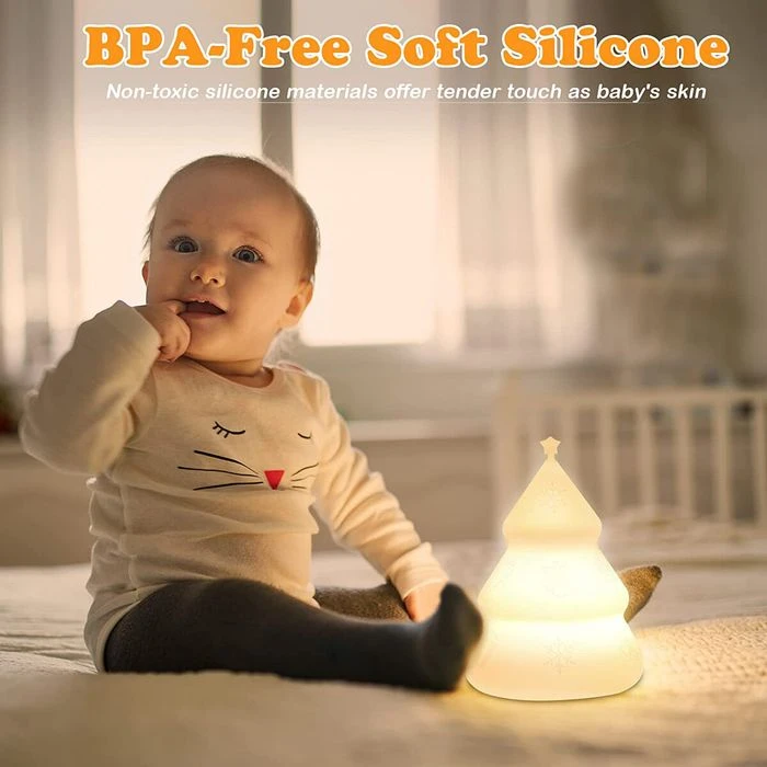 Children's Room Night Light Christmas Tree Lamp With 7 LED Color-changing Rechargeable Lamp Portable Silicone Night Light Christmas Birthday Gift 5 Children's Room Night Light Christmas Tree Lamp With 7 LED Color-changing Rechargeable Lamp Portable Silicone Night Light Christmas Birthday Gift - Image 5