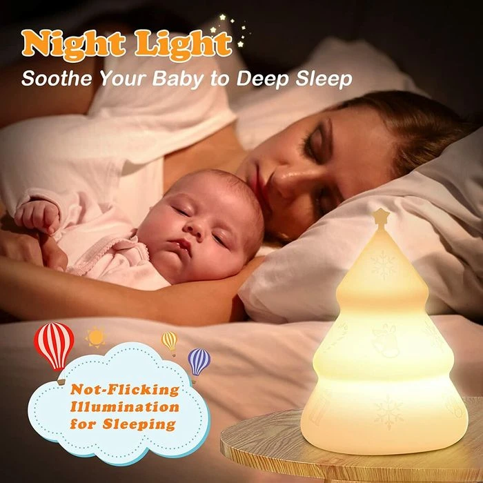 Children's Room Night Light Christmas Tree Lamp With 7 LED Color-changing Rechargeable Lamp Portable Silicone Night Light Christmas Birthday Gift 8 Children's Room Night Light Christmas Tree Lamp With 7 LED Color-changing Rechargeable Lamp Portable Silicone Night Light Christmas Birthday Gift - Image 8