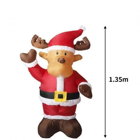 Santaco Inflatable Christmas Decor Santa Reindeer 1.35M LED Lights Xmas Party 3 Santaco Inflatable Christmas Decor Santa Reindeer 1.35M LED Lights Xmas Party - Image 3