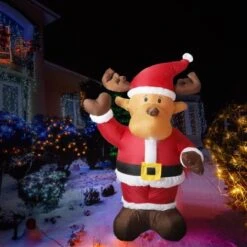 Santaco Inflatable Christmas Decor Santa Reindeer 1.35M LED Lights Xmas Party 14 Santaco Inflatable Christmas Decor Santa Reindeer 1.35M LED Lights Xmas Party -Christmas Lights Store 260023 2143083 F