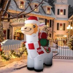 Santaco Inflatable Christmas Decorations Xmas Alpaca 1.8M LED Lights Xmas Party -Christmas Lights Store 260025 2143101 F
