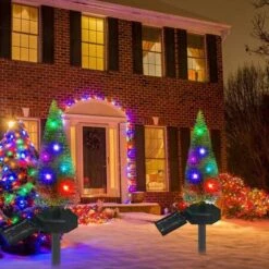 LED Solar Lawn Light Snowflake Christmas Tree Lamps Ground Plug Outdoor Courtyard Landscape Lighting Color -Christmas Lights Store 260097 2145385 F