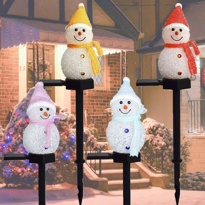 4pcs Snowmans EVA Solar Powered Garden Light Christmas Decoration Lights Waterproof Outdoor Solar Lawn Landscape Lights 1 4pcs Snowmans EVA Solar Powered Garden Light Christmas Decoration Lights Waterproof Outdoor Solar Lawn Landscape Lights