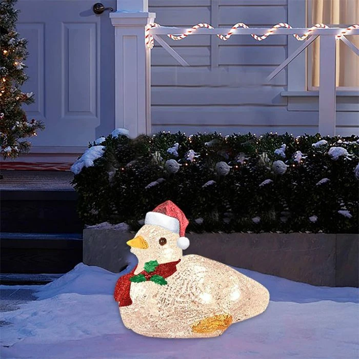 2021 Newest Scarf Duck Stake Lights Christmas Decoration, LED Acrylic Duck Christmas Ornaments Light Up Duck With Scarf Holiday Decoration 22*27cm 4 2021 Newest Scarf Duck Stake Lights Christmas Decoration, LED Acrylic Duck Christmas Ornaments Light Up Duck With Scarf Holiday Decoration 22*27cm - Image 4