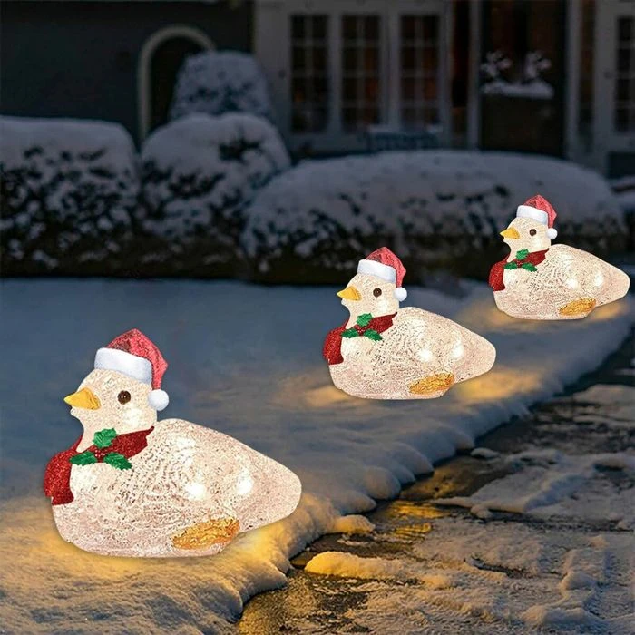 2021 Newest Scarf Duck Stake Lights Christmas Decoration, LED Acrylic Duck Christmas Ornaments Light Up Duck With Scarf Holiday Decoration 22*27cm 5 2021 Newest Scarf Duck Stake Lights Christmas Decoration, LED Acrylic Duck Christmas Ornaments Light Up Duck With Scarf Holiday Decoration 22*27cm - Image 5