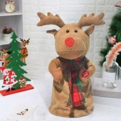 Christmas New Electric Music Doll Rotating Deer Ornament Gift Doll -Christmas Lights Store 261059 2152779 F