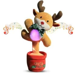 Electronic Dancing Chirstmas Tree Plush Toy For Baby,Talking Dancing Singing Mimicking Repeating Chirstmas Toy For Best Gift For Kids And Home Ornament (Christmas Deer)