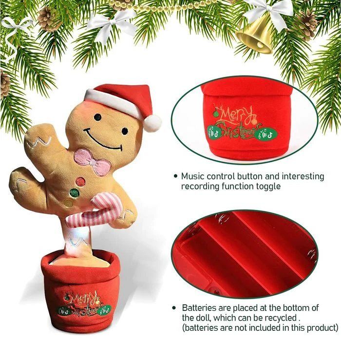 Electronic Dancing Chirstmas Tree Plush Toy For Baby,Talking Dancing Singing Mimicking Repeating Chirstmas Toy For Best Gift For Kids And Home Ornament (Christmas Deer) 4 Electronic Dancing Chirstmas Tree Plush Toy For Baby,Talking Dancing Singing Mimicking Repeating Chirstmas Toy For Best Gift For Kids And Home Ornament (Christmas Deer) - Image 4