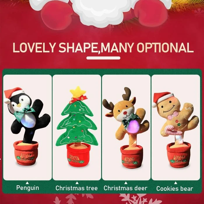 Electronic Dancing Chirstmas Tree Plush Toy For Baby,Talking Dancing Singing Mimicking Repeating Chirstmas Toy For Best Gift For Kids And Home Ornament (Christmas Deer) 5 Electronic Dancing Chirstmas Tree Plush Toy For Baby,Talking Dancing Singing Mimicking Repeating Chirstmas Toy For Best Gift For Kids And Home Ornament (Christmas Deer) - Image 5