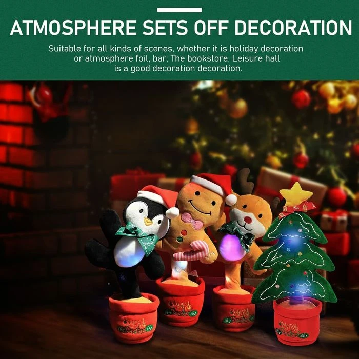 Electronic Dancing Chirstmas Tree Plush Toy For Baby,Talking Dancing Singing Mimicking Repeating Chirstmas Toy For Best Gift For Kids And Home Ornament (Christmas Deer) 6 Electronic Dancing Chirstmas Tree Plush Toy For Baby,Talking Dancing Singing Mimicking Repeating Chirstmas Toy For Best Gift For Kids And Home Ornament (Christmas Deer) - Image 6