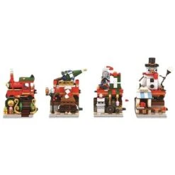 Christmas-themed Street View Children's Building Blocks With Small Bricks, Train Building Blocks Model With Light -Christmas Lights Store 262069 2162037 F