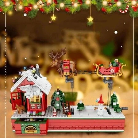 940pcs Creative Christmas Santa Claus Flying Party Sets Model Building Blocks Diy Bricks Kids Gift Toys 2 940pcs Creative Christmas Santa Claus Flying Party Sets Model Building Blocks Diy Bricks Kids Gift Toys - Image 2