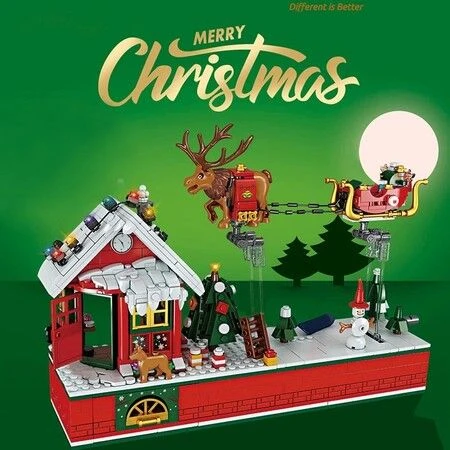 940pcs Creative Christmas Santa Claus Flying Party Sets Model Building Blocks Diy Bricks Kids Gift Toys 4 940pcs Creative Christmas Santa Claus Flying Party Sets Model Building Blocks Diy Bricks Kids Gift Toys - Image 4