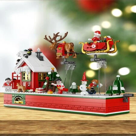 940pcs Creative Christmas Santa Claus Flying Party Sets Model Building Blocks Diy Bricks Kids Gift Toys 5 940pcs Creative Christmas Santa Claus Flying Party Sets Model Building Blocks Diy Bricks Kids Gift Toys - Image 5