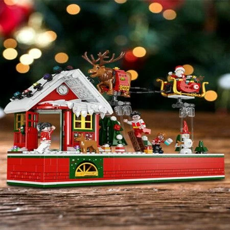 940pcs Creative Christmas Santa Claus Flying Party Sets Model Building Blocks Diy Bricks Kids Gift Toys 7 940pcs Creative Christmas Santa Claus Flying Party Sets Model Building Blocks Diy Bricks Kids Gift Toys - Image 7