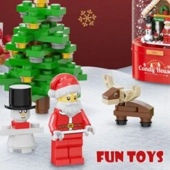 Christmas Music Box Toy DIY Model Building Block Christmas House With LED Light Santa Claus Music Box Decoration -Christmas Lights Store 262211 2162597 HD