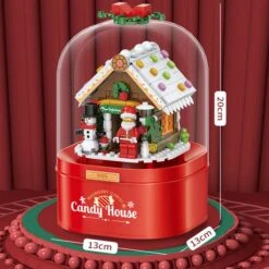 Christmas Music Box Toy DIY Model Building Block Christmas House With LED Light Santa Claus Music Box Decoration -Christmas Lights Store 262211 2162601 HD