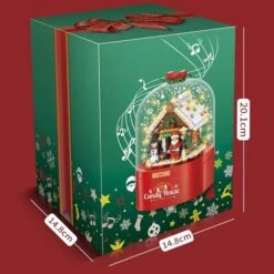 Christmas Music Box Toy DIY Model Building Block Christmas House With LED Light Santa Claus Music Box Decoration -Christmas Lights Store 262211 2162603 HD