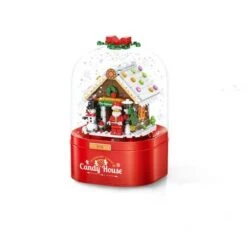Christmas Music Box Toy DIY Model Building Block Christmas House With LED Light Santa Claus Music Box Decoration -Christmas Lights Store 262211 2465761 F