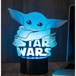 The Child Grogu Baby Yoda Hologram Effect Led Illusion Table Lamp, 16 Color Change Christmas Birthday Gifts For Children Kids