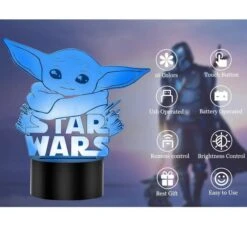 The Child Grogu Baby Yoda Hologram Effect Led Illusion Table Lamp, 16 Color Change Christmas Birthday Gifts For Children Kids -Christmas Lights Store 262267 2163477 HD