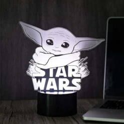 The Child Grogu Baby Yoda Hologram Effect Led Illusion Table Lamp, 16 Color Change Christmas Birthday Gifts For Children Kids -Christmas Lights Store 262267 2163479 HD