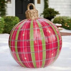 2X Christmas Inflatable Decorated Ball Ornaments For Outdoors XL 60CM BALL Color Red -Christmas Lights Store 262273 2163521 F