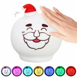 LED Silicone Patting Control Christmas Santa Lamp Changeable Colors Night Light For Kids' Room