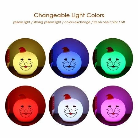 LED Silicone Patting Control Christmas Santa Lamp Changeable Colors Night Light For Kids' Room 3 LED Silicone Patting Control Christmas Santa Lamp Changeable Colors Night Light For Kids' Room - Image 3
