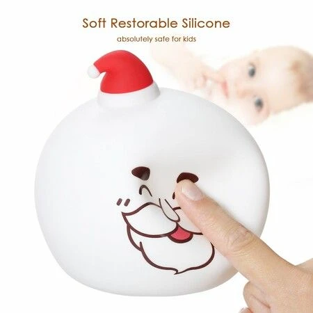 LED Silicone Patting Control Christmas Santa Lamp Changeable Colors Night Light For Kids' Room 4 LED Silicone Patting Control Christmas Santa Lamp Changeable Colors Night Light For Kids' Room - Image 4
