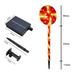 Solar Christmas Candy Cane Lights Solar Lawn Lamp Outdoor LED Christmas Decor Garden Pathway Markers Candy Lights -Christmas Lights Store 262441 2166007 F
