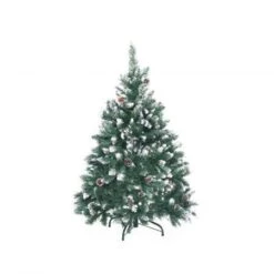 Snowy Christmas Tree Xmas Pine Cones 4Ft 120cm 390 Tips GREEN