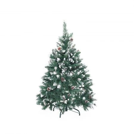 Snowy Christmas Tree Xmas Pine Cones 4Ft 120cm 390 Tips GREEN 1 Snowy Christmas Tree Xmas Pine Cones 4Ft 120cm 390 Tips GREEN