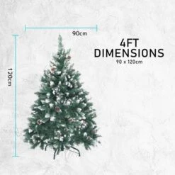 Snowy Christmas Tree Xmas Pine Cones 4Ft 120cm 390 Tips GREEN 16 Snowy Christmas Tree Xmas Pine Cones 4Ft 120cm 390 Tips GREEN -Christmas Lights Store 264433 2183589 F