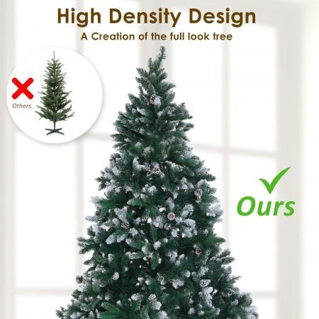 Snowy Christmas Tree Xmas Pine Cones 5Ft 150cm 720 Tips GREEN 7 Snowy Christmas Tree Xmas Pine Cones 5Ft 150cm 720 Tips GREEN - Image 7
