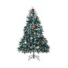 Snowy Christmas Tree Xmas Pine Cones 5Ft 150cm 720 Tips + Bauble Balls